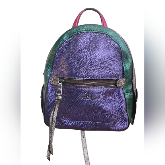 Coach Handbags - Coach Andi Mini Backpack in Metallic Colorblock Leather
